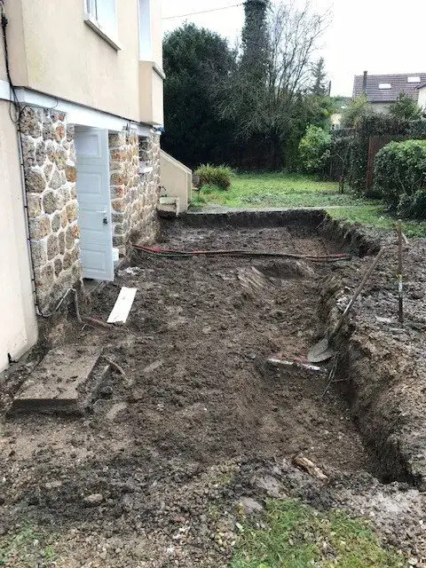travaux de terrassement pour agrandissement